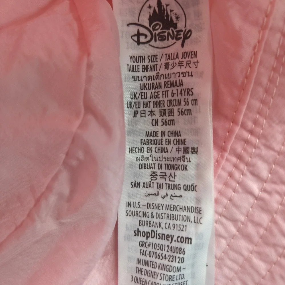 Disney Parks Minnie Mouse Pink Quilted Bucket Hat Snow Angel Youth Kids NWT
